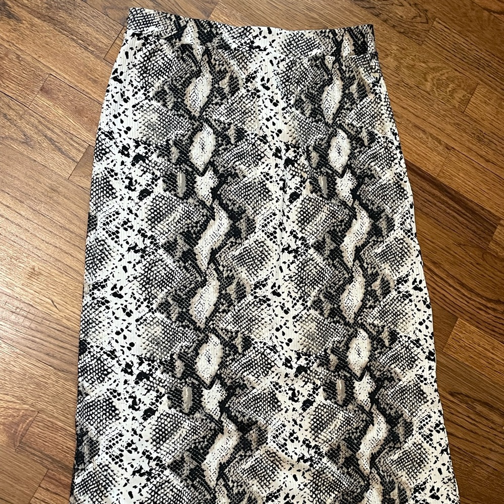 Snakeskin midi skirt